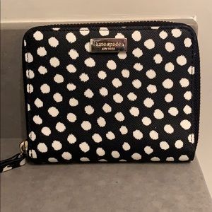 Super cute polka dot Kate Spade zip wallet